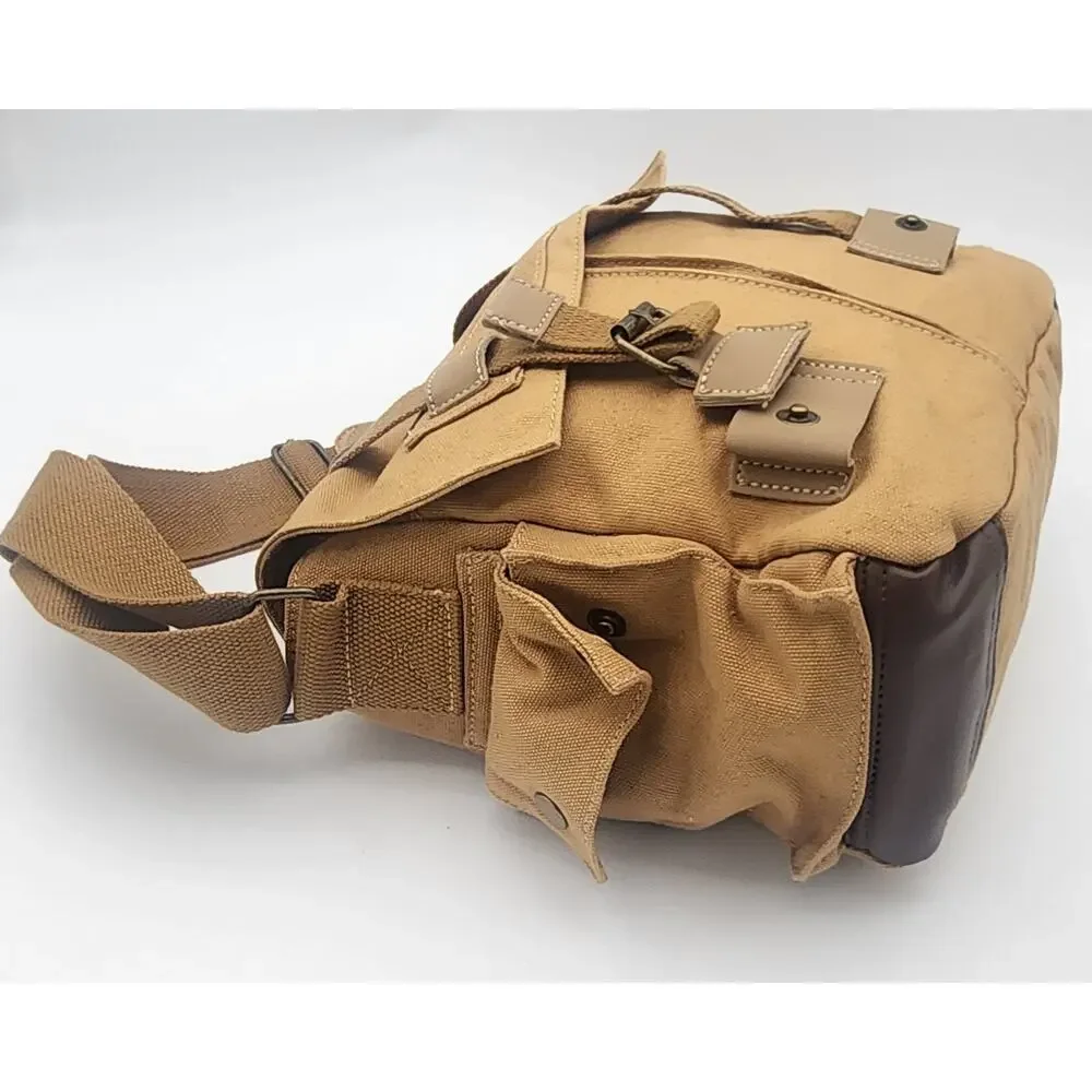 MOACC Canvas Camera Tote Bag Tan Beige Handle and Strap